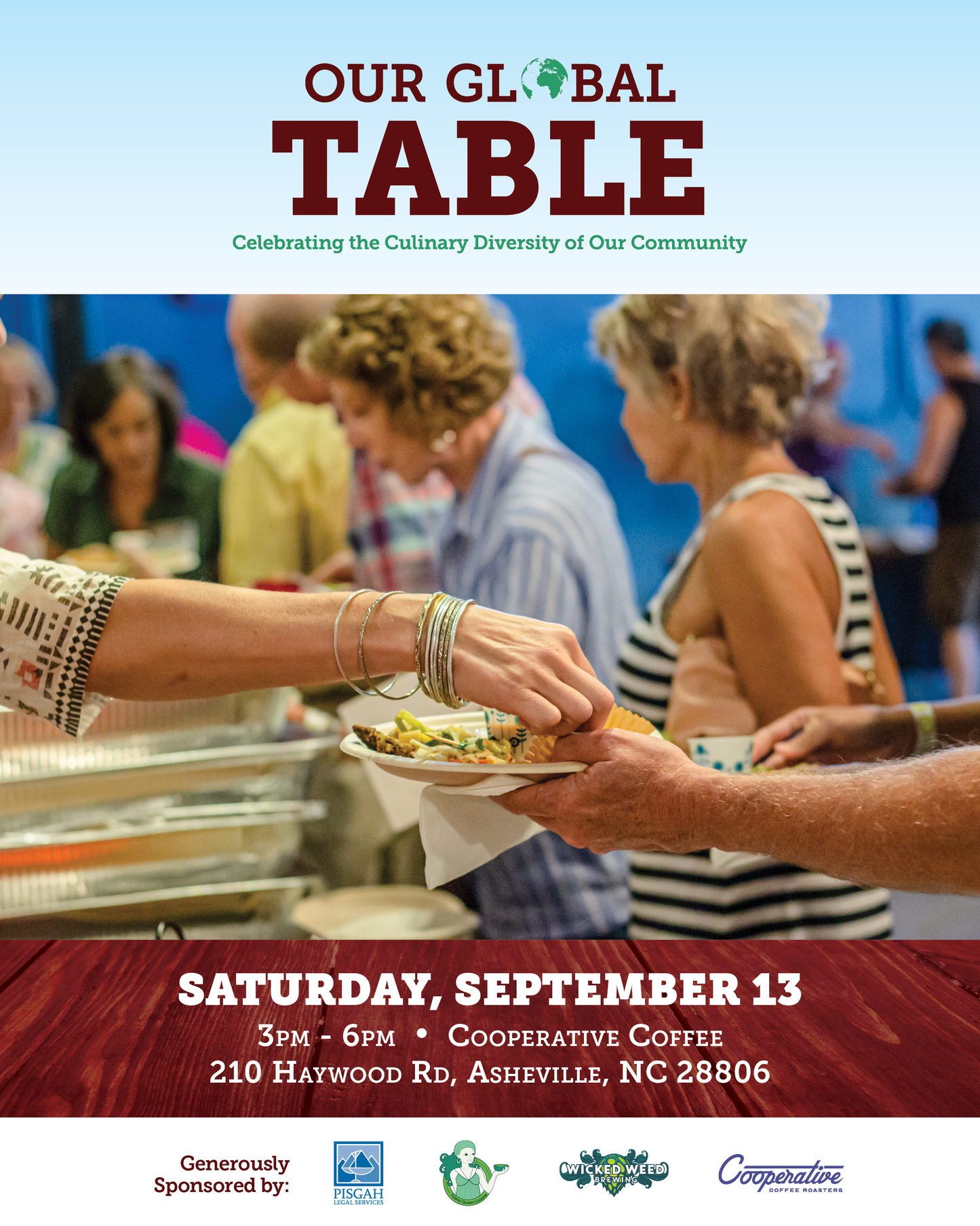 
                  
                    Ticket to Our Global Table, a benefit for Pisgah Legal Services
                  
                