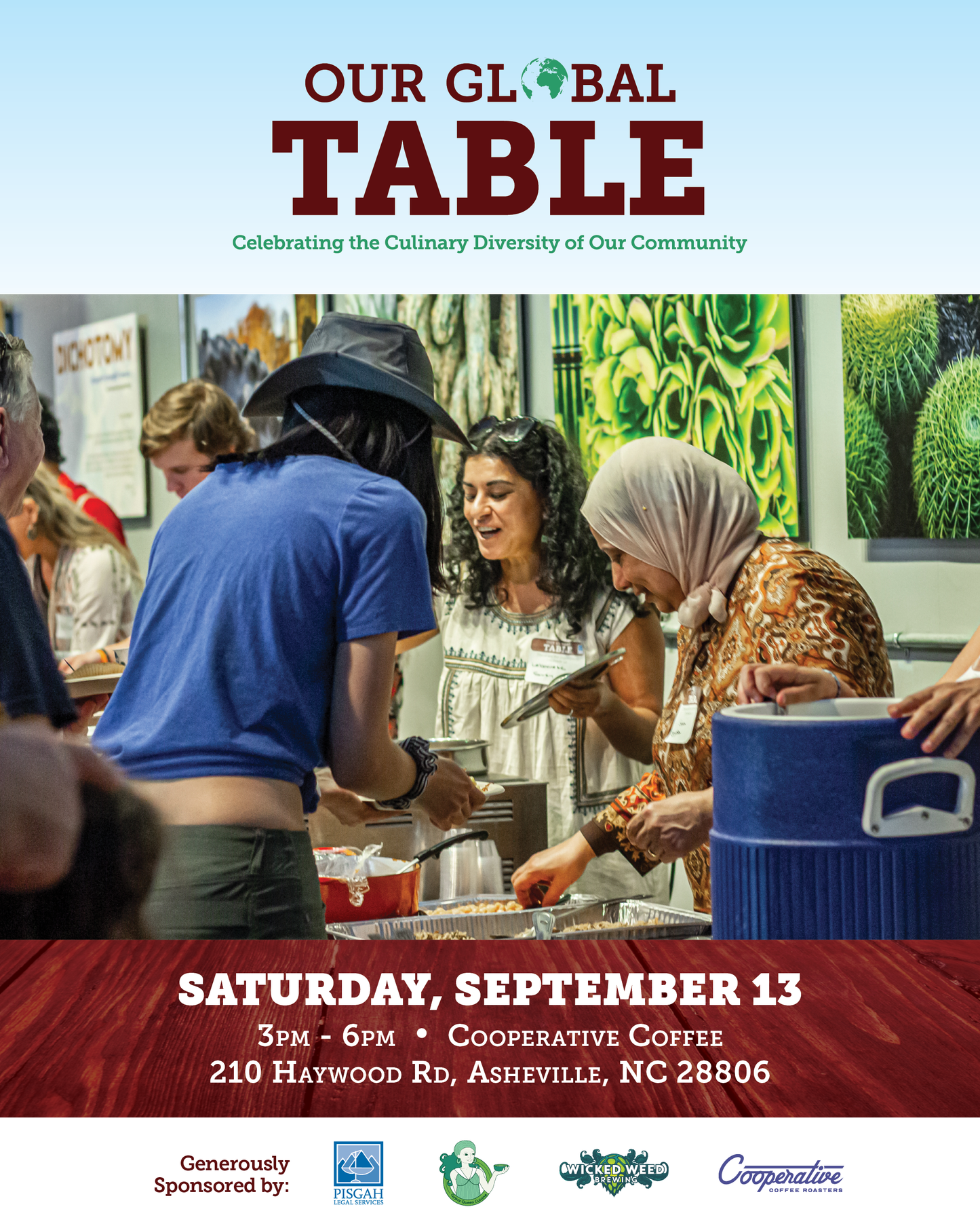 
                  
                    Ticket to Our Global Table, a benefit for Pisgah Legal Services
                  
                
